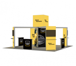 20ft x 20ft 120mm SEG Backlit Booth Solution 301-G3A1X4