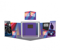 20ft x 20ft 120mm SEG Backlit Booth Solution 302-B4D1A1D1A1D1B4