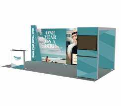 20ft x 10ft 120mm SEG Backlit Booth Solution 202-A4D1A1C1G3