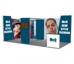 20ft x 10ft 120mm SEG Backlit Booth Solution 206-B4C1C1A1G3D1B4