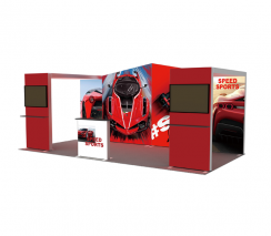 20ft x 10ft 120mm SEG Backlit Booth Solution 203-G3A1C3C3A1G3