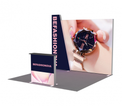 10ft x 10ft 120mm SEG Backlit Booth Solution 106-A4D1