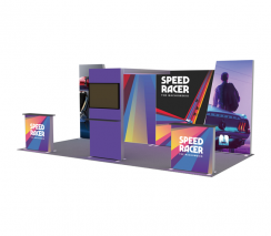 20ft x 10ft 120mm SEG Backlit Booth Solution 205-A2C1D1C4G3